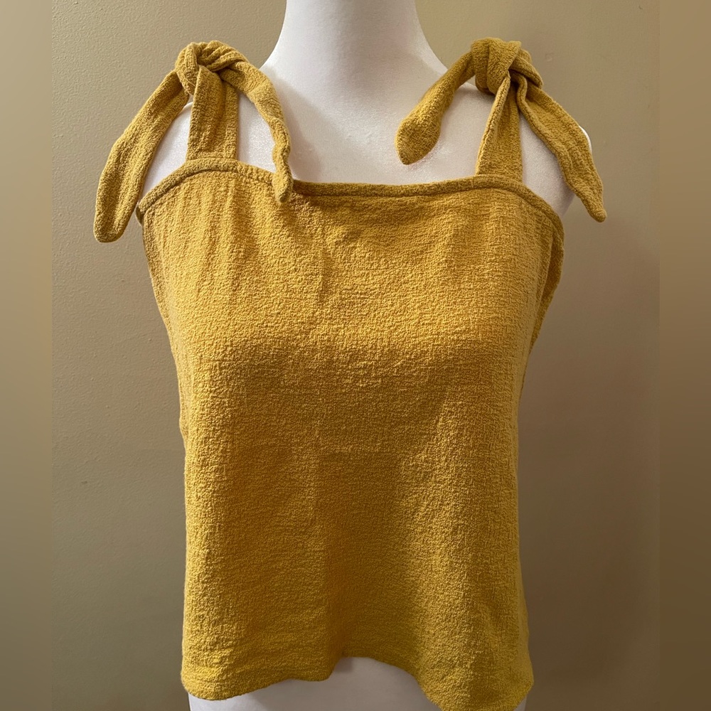 Express Mustard Yellow Tie Shoulder Tank Top Size M